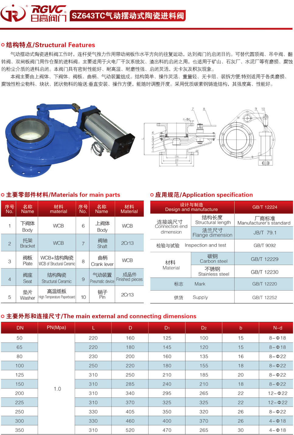 SZ643TC氣動(dòng)陶瓷旋轉(zhuǎn)出料閥