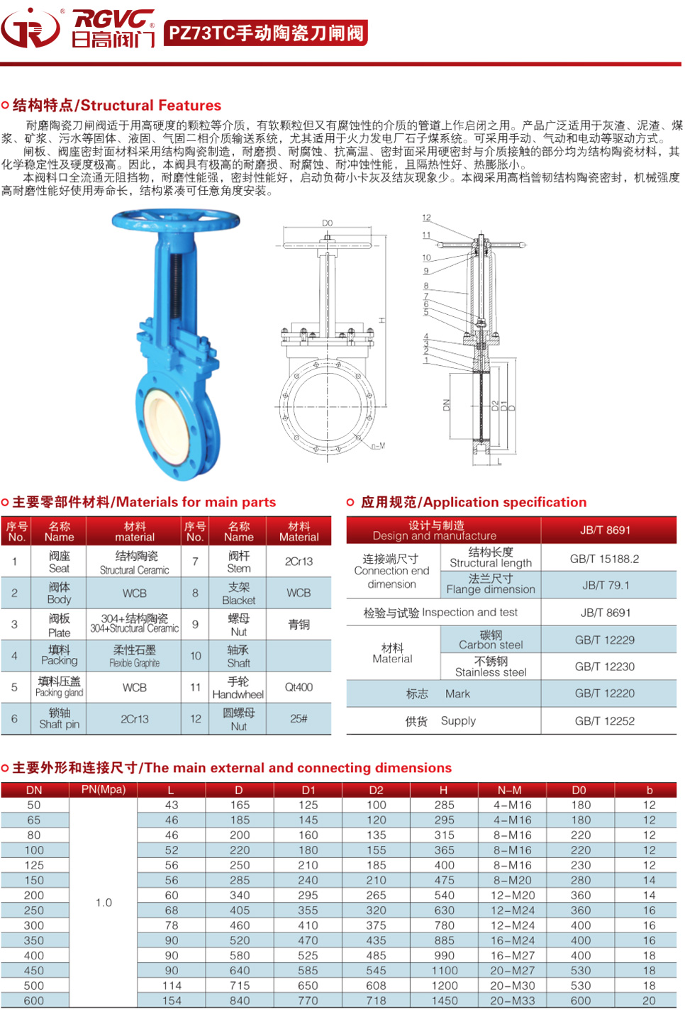 PZ3TC手動(dòng)陶瓷刀閘閥